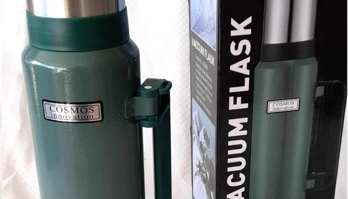 termo nuevo de acero inox, capacidad 1 litro color verde