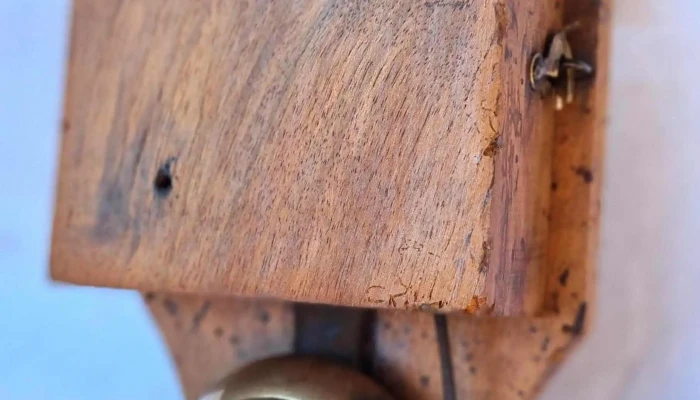 Timbre Antiguo En Bronce Caja De Madera -  2 - 17-06-2021